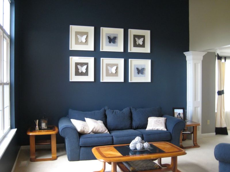 Синяя гостиная - фото необычных вариантов в интерьере гостиной